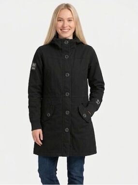 Zoo York Parka Black Hooded Coat Size Small